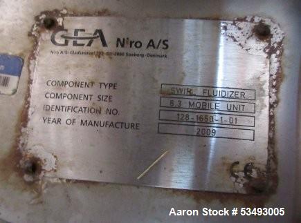 Used GEA Niro Swirl Fluidizer Flash Dryer – 55 kg/hr Evaporation, Stainless Steel Skid