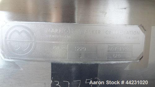 Used Marriott Walker Flash Cooler, 316 Stainless Steel, Vertical. Approximate 48" diameter x 56" straight side top section x 52" diameter x 31" straight side bottom section, dished top, coned bottom....