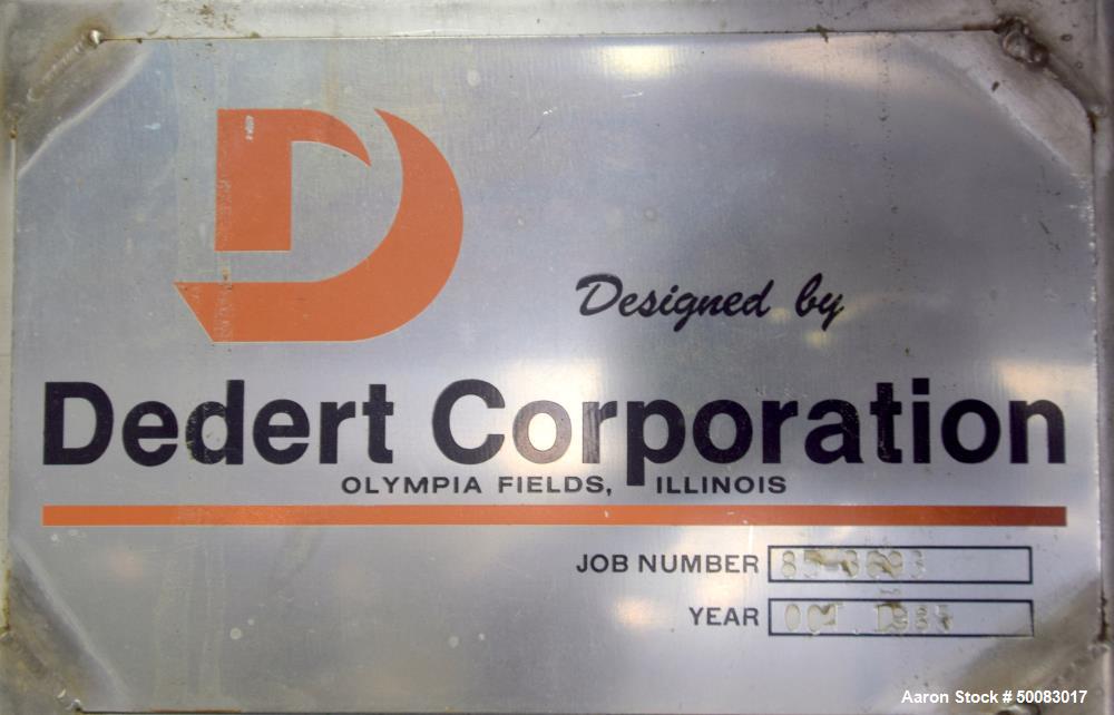 Used Dedert / Walker Stainless Flash Cooler, Model FC-2, 316 Stainless Steel, Vertical. Internal rated 15 psi / FV at 250 degrees F. Serial# 3564, National Board# 987, Built 1985.