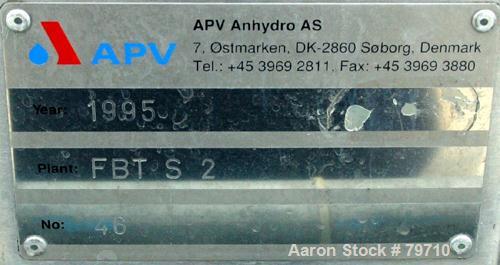 Used Stainless Steel APV Continuous Fluid Bed Dryer, Model FBTS2