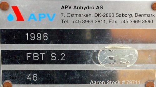 Used Stainless Steel APV continuous Fluid Bed Dryer, Model FBTS2