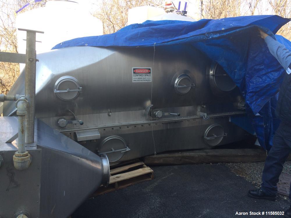 Used- Anhydro Fluid Bed Dryer. 24" x 16' 6" long. Stainless Steel. Includes base, bottom, cover, .6kw shaker motor, 3 pressu...