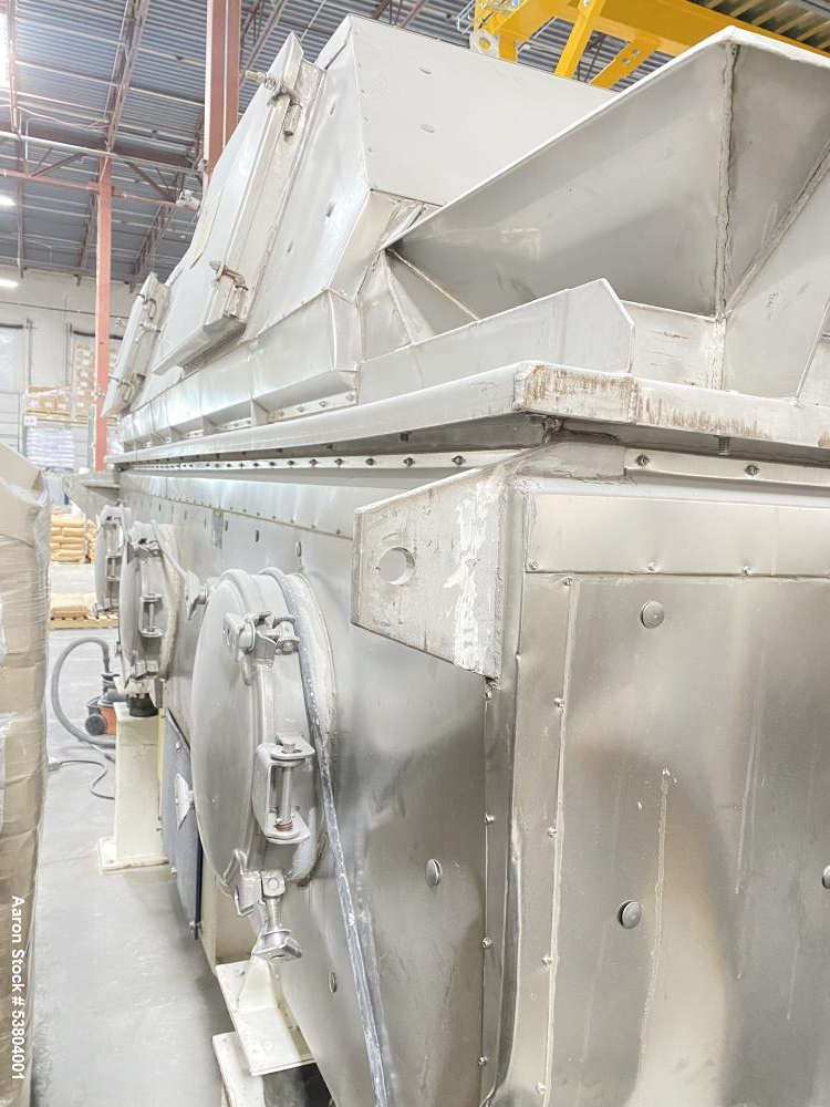 Used Carman Industries Model FBP-422, Industrial Vibrating Fluid Bed Dryer and Cooler Processor