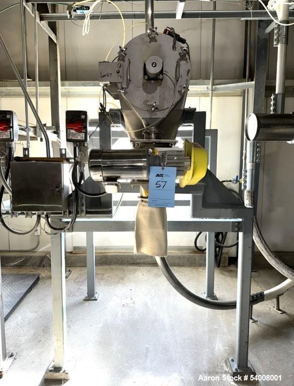 Used Carmen Model FBP-562 Vibratory Fluid Bed Dryer System – 45" x 17'6", Dual Zone, SS, w/ Crusher, Screener, Sifter & Heater