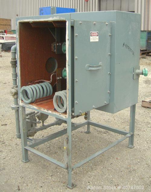 Used Carman Industries Fluid Bed Dryer/Cooler, Model FBP-562.  Approximate 230" long x 45 1/2" wide stainless steel perforated bed.  Includes a top cover, gas burner section and control panel.  Also ...