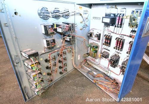 Used Carrier Vibrating Equipment Dryer/Cooler, Model FCAD-12100S, 304 Stainless Steel. 11’’ wide x 135’’ long trough, approximately 120’’ long section with a perforated “W” shaped deck. Top end feed,...
