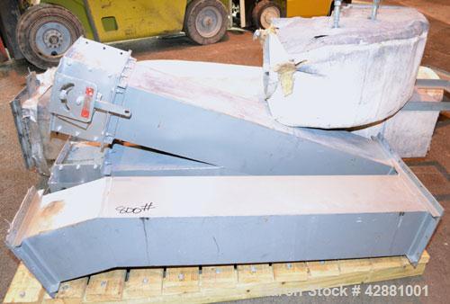 Used Carrier Vibrating Equipment Dryer/Cooler, Model FCAD-12100S, 304 Stainless Steel. 11’’ wide x 135’’ long trough, approximately 120’’ long section with a perforated “W” shaped deck. Top end feed,...