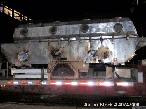 Used Carrier Fluid Bed Dryer/Cooler, model OAD/C-3-246D, stainless steel contact surfaces, 22'' wide x 268" long with 246" long perforated bed, 220" long expanded davit cover, 184" long heating zone,...