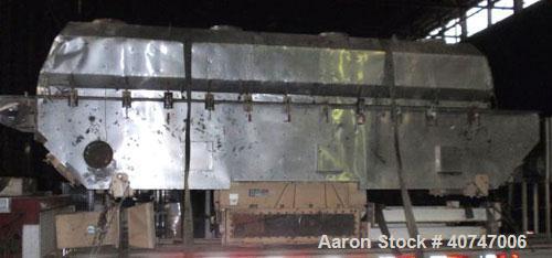 Used Carrier Fluid Bed Dryer/Cooler, model OAD/C-3-246D, stainless steel contact surfaces, 22'' wide x 268" long with 246" long perforated bed, 220" long expanded davit cover, 184" long heating zone,...