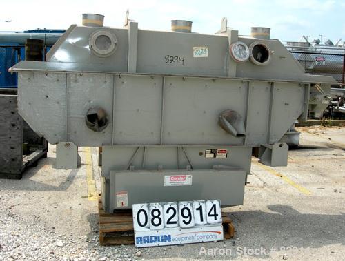USED: Carrier vibrating continuous fluidized dryer/cooler, model QAD-3-1260S, 304 stainless steel. 10" wide x 126" long drilled hole direct method bed. Stroke 3/16. Driven by a 2 hp, 3/60/230/460 vol...