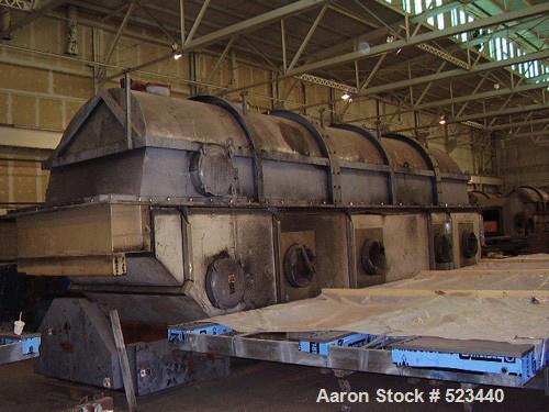 USED: Carrier vibrating fluidized bed dryer, model QAD 72120S, 5'6" wide x 29'4" long, stainless steel.