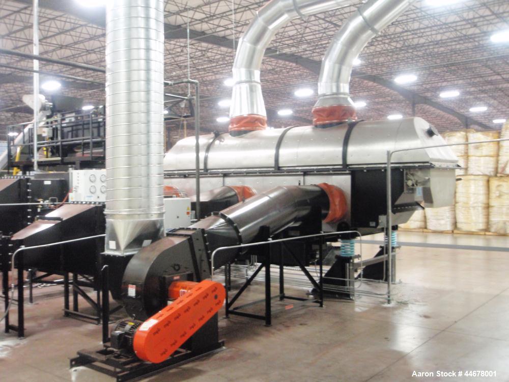 Used Carrier Vibrating Fluid Bed Dryer.  Approximately 3'6" wide x 20' long.  304 Stainless steel bed.  7.5 Hp vibratory motor.  3 Zone design.  Dual zone heating and single end zone cooling.  Zone 1...