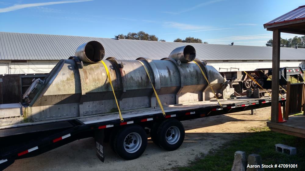 Used Carrier Fluid Bed Dryer. 39" wide x 20' long. Stainless steel top and deck. New mild steel plenum, does not include heater. Last used to dry acetylene pellets. Mfg. 1994.