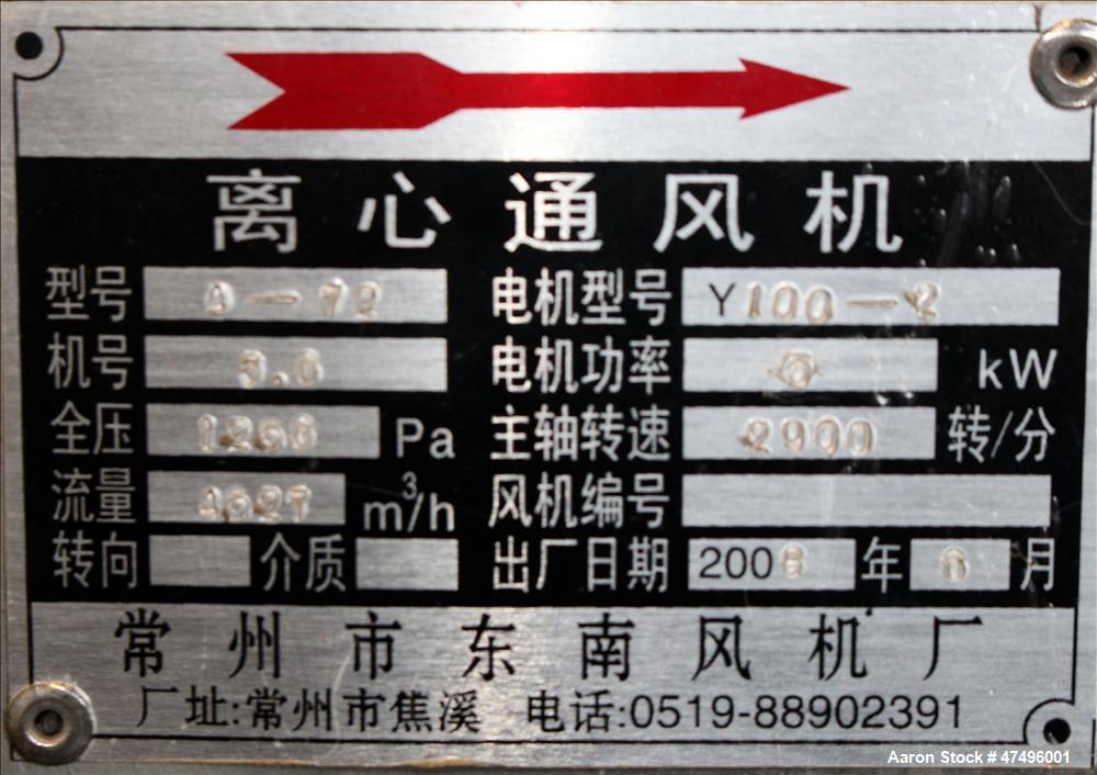 Used Changzhou Xinli ZLG Rectilinear Vibratory Fluid Bed Dryer, Model ZLG-6 x 0