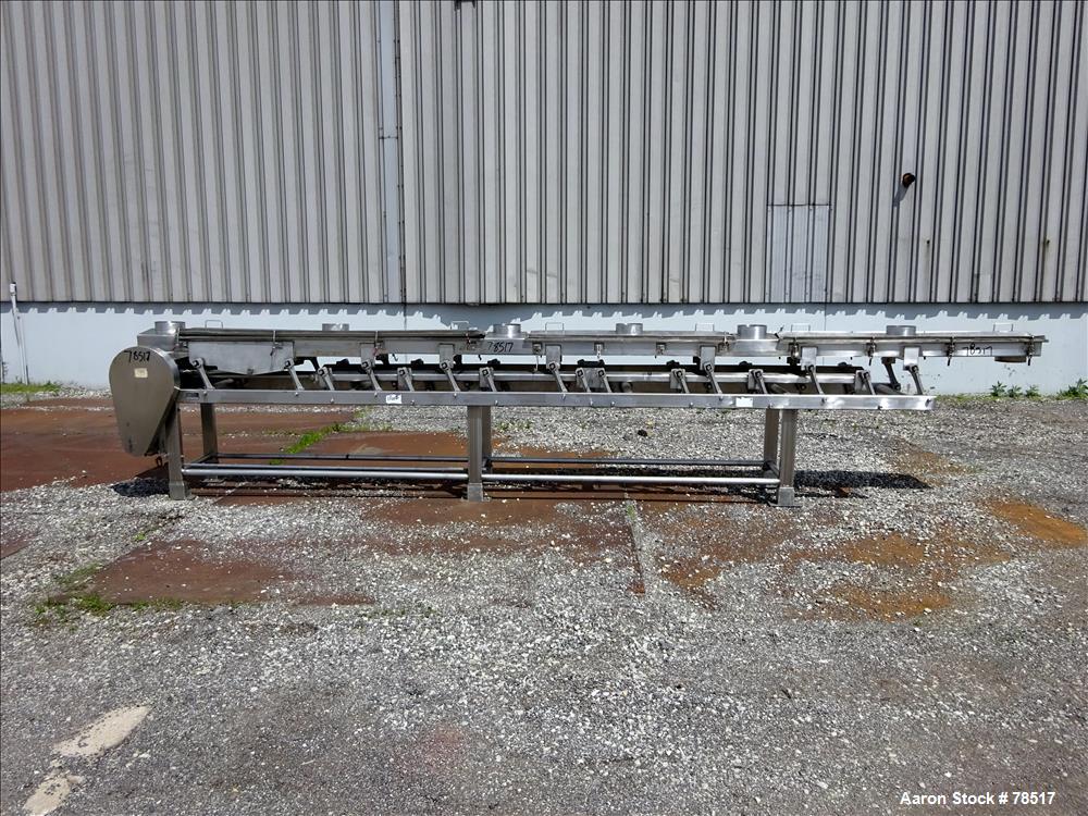 Used Frank Hamachek Machine Company Vibratory Fluid Bed Dryer, Stainless Steel. 16" wide x 259" long 3 zone bed, (6) 8" top inlets, (1) 8" side bottom outlet, 40" discharge height, 3 hinged covers. D...