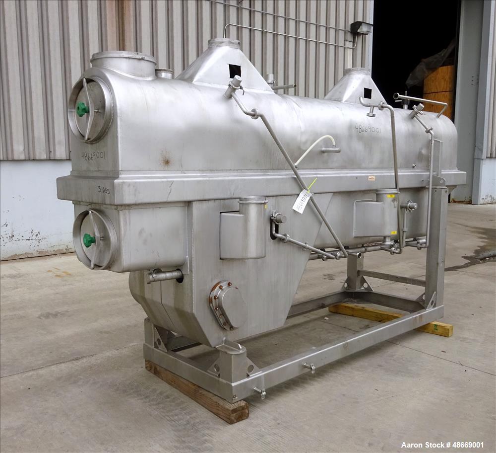 Used GEA Niro Atomizer Continuous Fluid Bed Dryer, Type FVS, Size 1.6, 316 Stai
