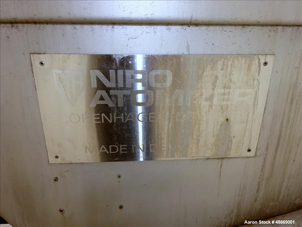 Used GEA Niro Atomizer Continuous Fluid Bed Dryer, Type FVS, Size 1.6, 316 Stai