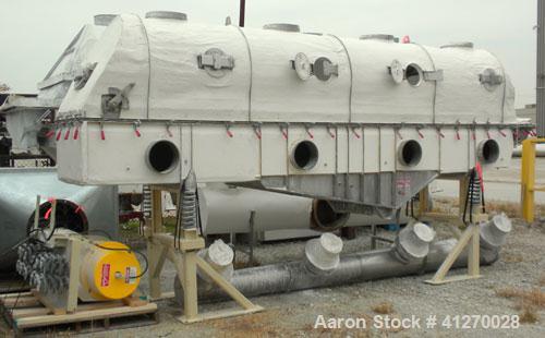 Used General Kinematics Para-Mount Vibratory Continuous Fluid Bed Dryer, Model FBD-F.30X17.625, 316 Stainless Steel. Approximate 30" wide x 211" long bottom perforated screen with approximate 1/16’’ ...