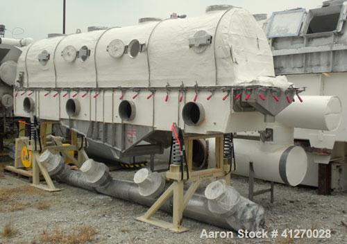 Used General Kinematics Para-Mount Vibratory Continuous Fluid Bed Dryer, Model FBD-F.30X17.625, 316 Stainless Steel. Approximate 30" wide x 211" long bottom perforated screen with approximate 1/16’’ ...