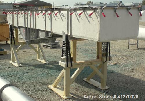 Used General Kinematics Para-Mount Vibratory Continuous Fluid Bed Dryer, Model FBD-F.30X17.625, 316 Stainless Steel. Approximate 30" wide x 211" long bottom perforated screen with approximate 1/16’’ ...
