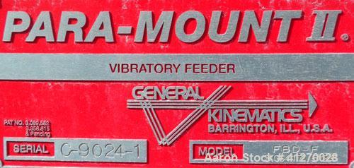 Used General Kinematics Para-Mount Vibratory Continuous Fluid Bed Dryer, Model FBD-F.30X17.625, 316 Stainless Steel. Approximate 30" wide x 211" long bottom perforated screen with approximate 1/16’’ ...