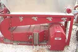 USED: Harpring fluid bed dryer, type 8-674. Non-vibrating bed. Size 18" wide x 60" long with 31" high walls. Steam heated through a USA Coil & Air model 12x18, 1"/ 3/4" in/out. Approximate 5 to 7-1/2...