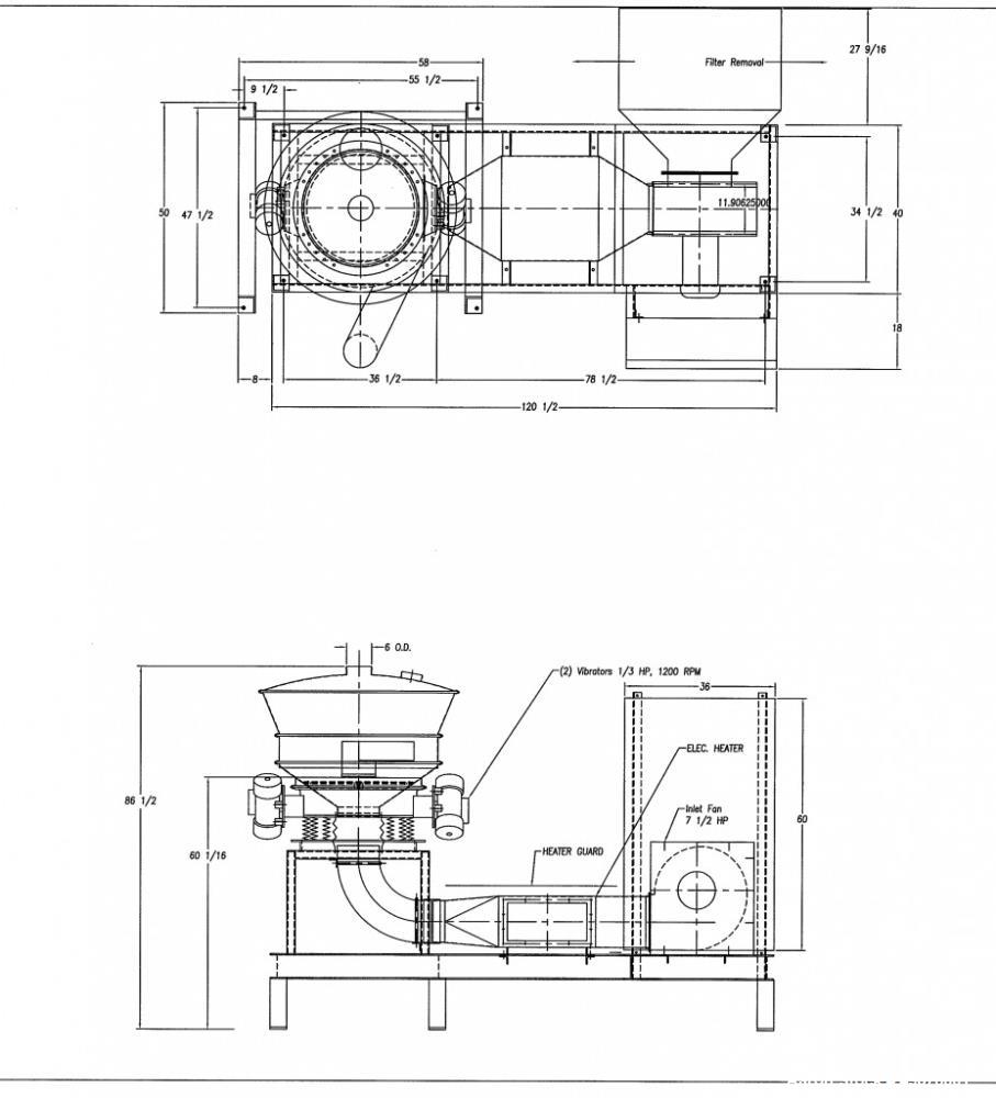 Used Kason Model K30/40-1FBD-SS Circular Fluid Bed Drying System.