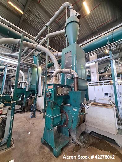 Used- Pallmann Agglomerator, Model IPA400/40. For LDPE HDPE LLDPE PP, etc. 250 kw (335hp) drive on agglomerator 18,5 kw (24....