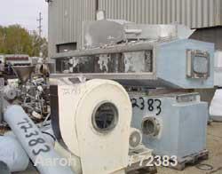 USED: Schugi continuous insulated fluid bed dryer. 16" wide x 10' long. Stainless steel-galvanized aluminum exterior. Includes top plenum, steam chest, some interconnecting pipe, 1 vibratory pan disc...