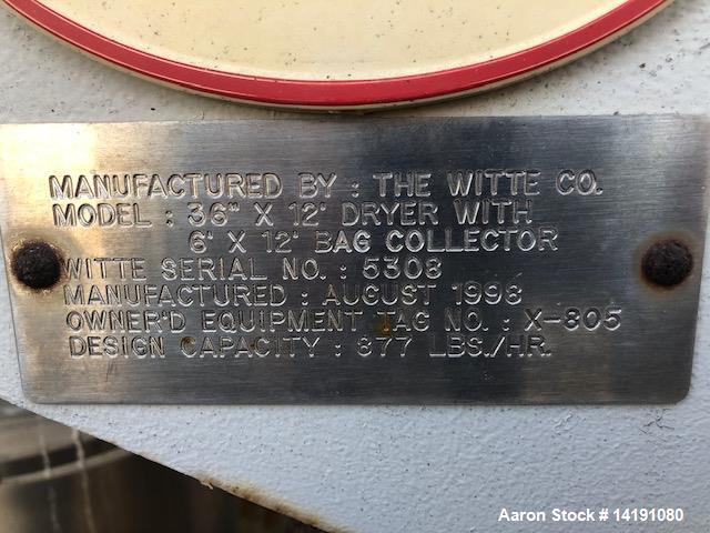 Used 36" x 12' Witte T316L SS Fluid Bed Dryer