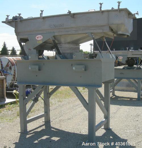 Used: Witte vibrating continuous fluid bed dryer, 304 stainless steel. Approximately 30" wide x 72" long bed. Approximately 1-1/2 hp vibrating motor. Includes top cover with lifting mechanism, and a ...