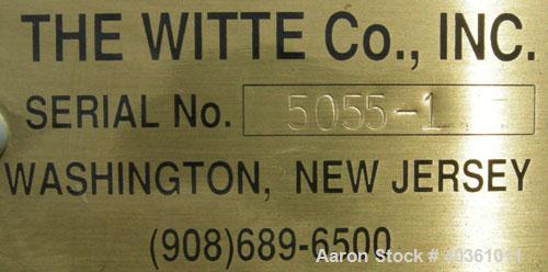 Used: Witte vibrating continuous fluid bed dryer, 304 stainless steel. Approximately 30" wide x 72" long bed. Approximately 1-1/2 hp vibrating motor. Includes top cover with lifting mechanism, and a ...