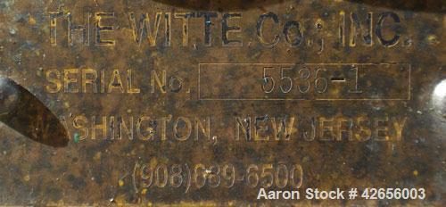 Used Witte Vibratory Continuous Fluid Bed Dryer, 304 Stainless Steel. Approximate 288" long x 46-1/2" wide screen section. Driven by a 7-1/2 HP, 3/60/230/460 Volt, 1750 RPM motor with (4) Witte size ...