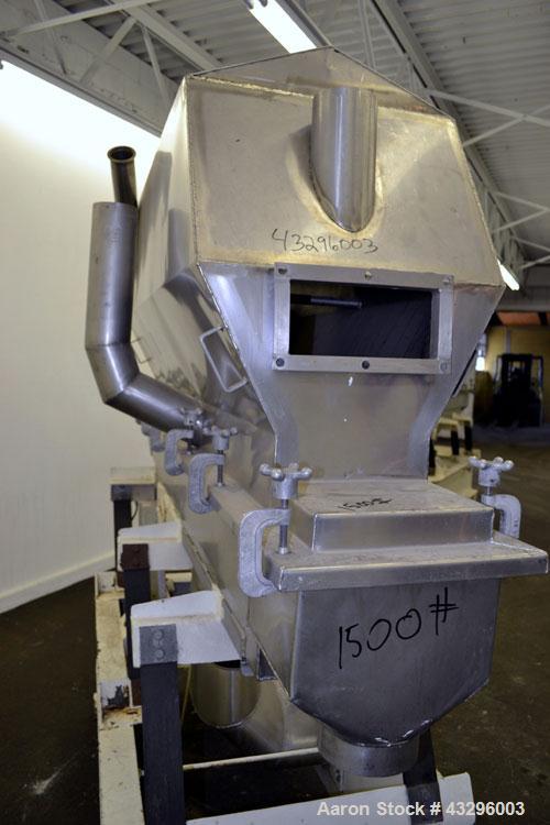 Used Witte Vibrating Fluid Bed Dryer/Cooler, 301 Stainless Steel. Approximate 11-1/2 wide x 72" long wide wedge wire screen section. (1) Clamp on top cover, (1) Witte size C-4 vibratory motor. Driven...
