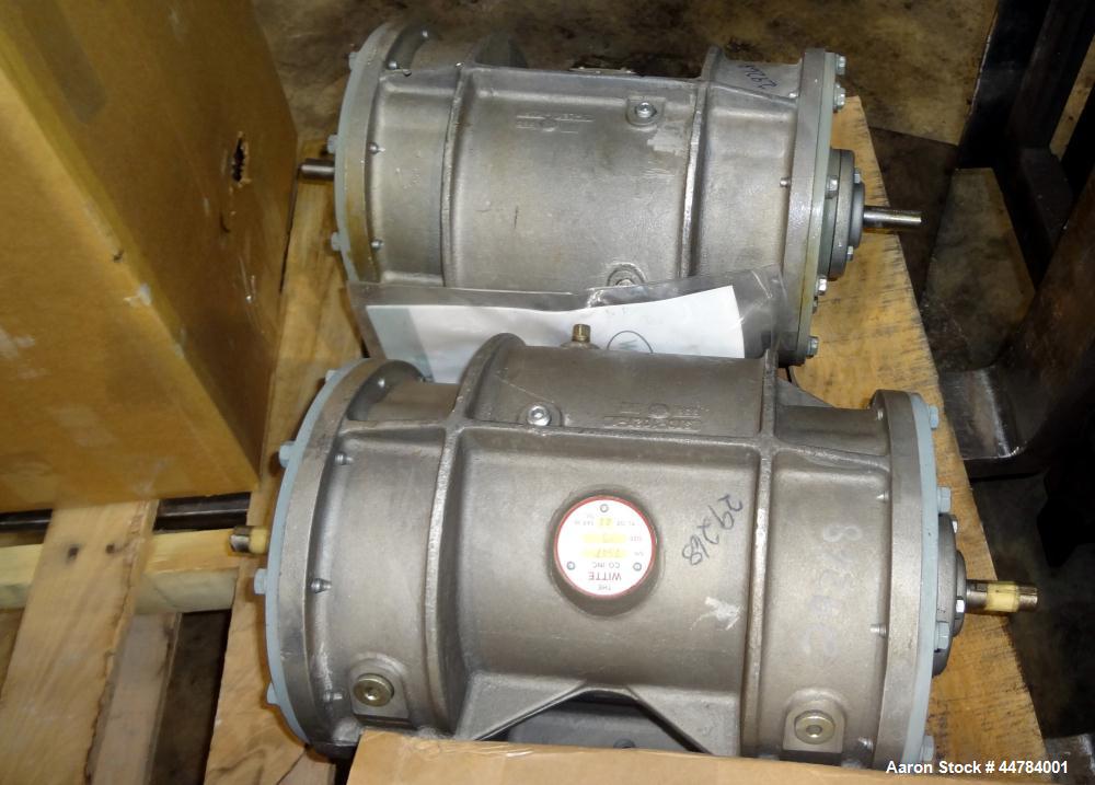 Used Witte Vibrating Fluid Bed Dryer System, 304 Stainless Steel.  (5) Zone, gas heated, rated 8,000,000 btu/hr. Approximately 48” wide x 30’ long wide wedge wire screen.  Driven by a 7.5 hp, 3/60/23...