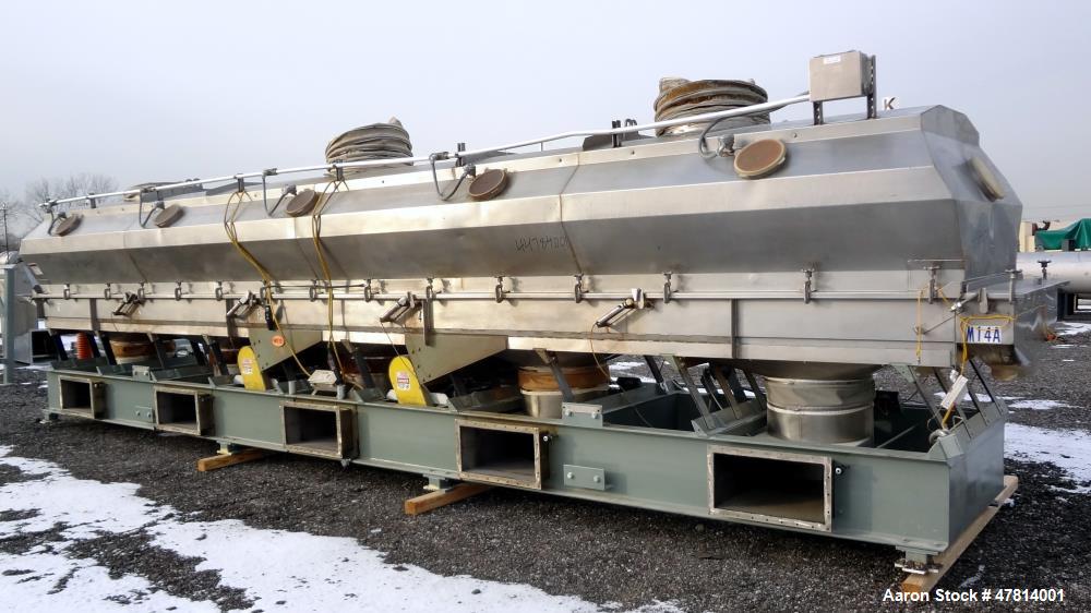 Used Witte Vibrating Fluid Bed Dryer System, 304 Stainless Steel