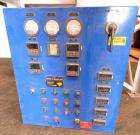 Used Carrier Vibrating Equipment Dryer/Cooler, Model FCAD-12100S, 304 Stainless Steel. 11’’ wide x 135’’ long trough, approximately 120’’ long section with a perforated “W” shaped deck. Top end feed,...