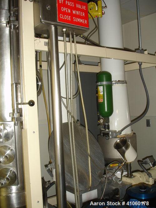Used Glatt Fluid Bed Dryer/Coater, Model GPCG5. Stainless steel construction with spray granulation and drying inserts, 2 bar shock rating, 5.5 kw blower, 460 volt, steam heated with control panel, s...