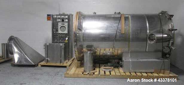 Used Aeromatic Fluid Bed Dryer, Model S-8/2. Stainless steel product contact surfaces, rated 2 bar internal shock rating, with bowl and control panel, serial# 879043.