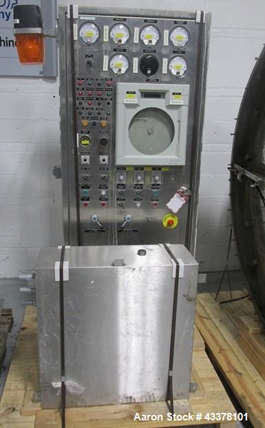 Used Aeromatic Fluid Bed Dryer, Model S-8/2. Stainless steel product contact surfaces, rated 2 bar internal shock rating, with bowl and control panel, serial# 879043.