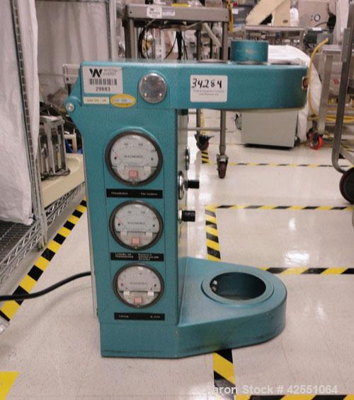 Used Aeromatic Fluid Bed Dryer, Model STREA 1. Product volume 0.2-2 kg, air flow 2 cubic meter per minute. Plastic shell, 2.3 kw/h heater, 1 kw blower.