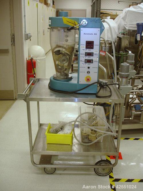 Used Aeromatic Fluid Bed Dryer, Model STREA 1. Plastic shell, 2.3 kW/h heater, 1 kW blower, serial #014772101.