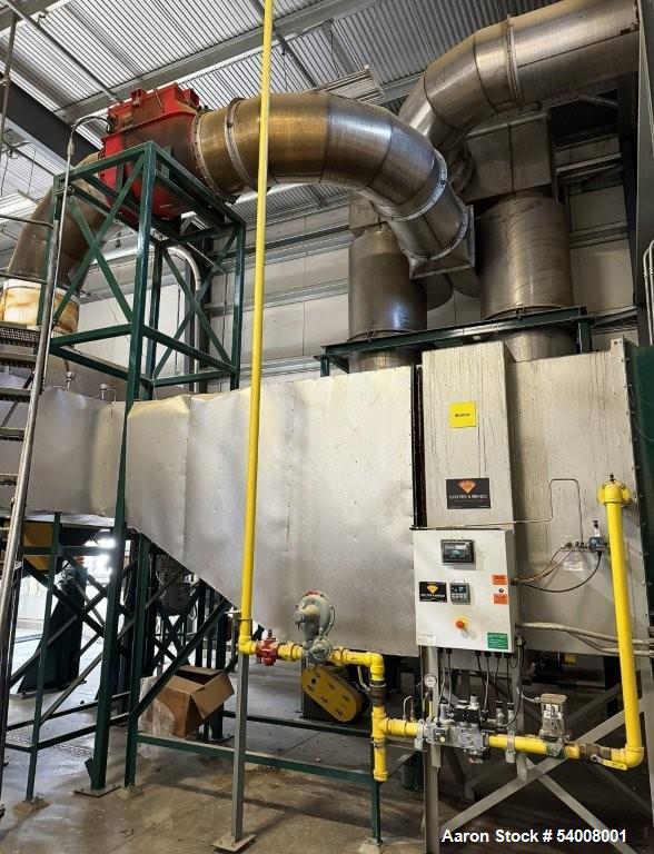 Used Carmen Model FBP-562 Vibratory Fluid Bed Dryer System – 45" x 17'6", Dual Zone, SS, w/ Crusher, Screener, Sifter & Heater