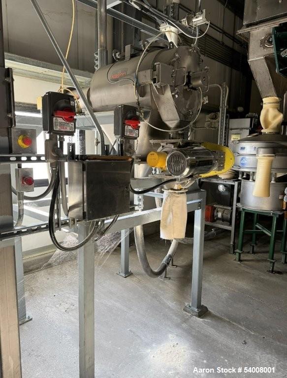 Used Carmen Model FBP-562 Vibratory Fluid Bed Dryer System – 45" x 17'6", Dual Zone, SS, w/ Crusher, Screener, Sifter & Heater