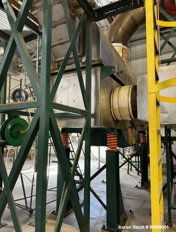 Used Carmen Model FBP-562 Vibratory Fluid Bed Dryer System – 45" x 17'6", Dual Zone, SS, w/ Crusher, Screener, Sifter & Heater