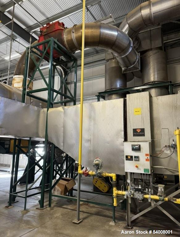 Used Carmen Model FBP-562 Vibratory Fluid Bed Dryer System – 45" x 17'6", Dual Zone, SS, w/ Crusher, Screener, Sifter & Heater