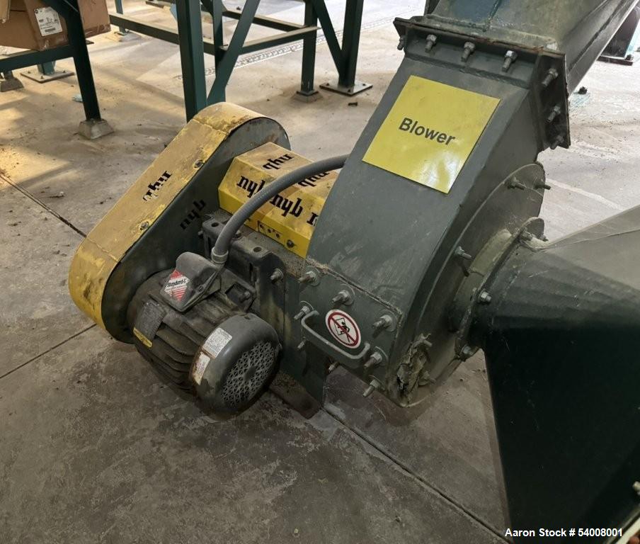 Used Carmen Model FBP-562 Vibratory Fluid Bed Dryer System – 45" x 17'6", Dual Zone, SS, w/ Crusher, Screener, Sifter & Heater