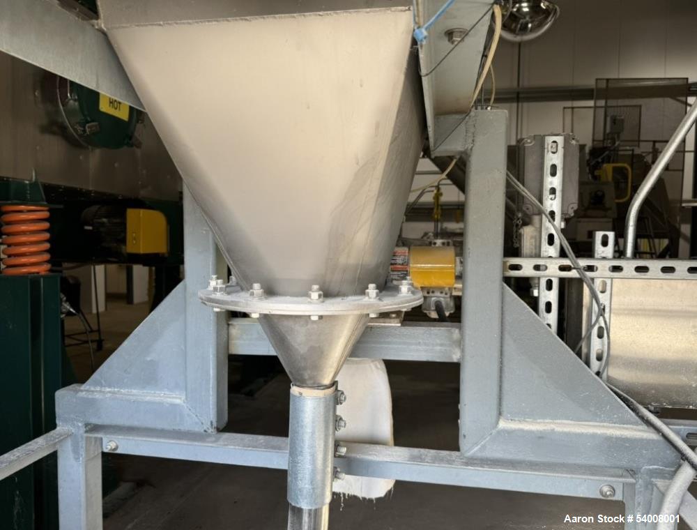 Used Carmen Model FBP-562 Vibratory Fluid Bed Dryer System – 45" x 17'6", Dual Zone, SS, w/ Crusher, Screener, Sifter & Heater