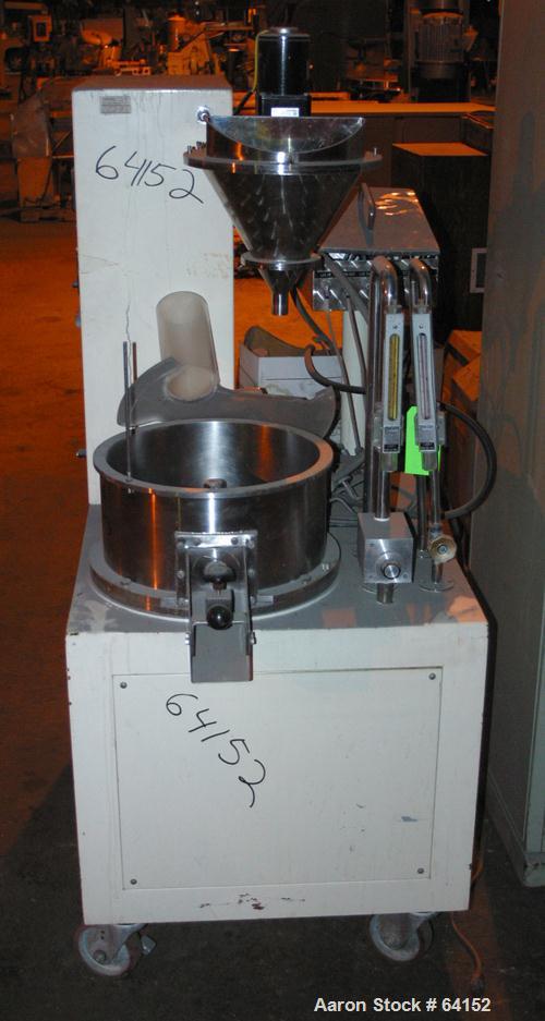 Used Stainless Steel Freund Centrifugal Fluidizing Coating Granulator, Model CF