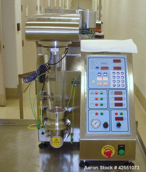 Used GEA Aeromatic Fielder Lab Fluid Bed Dryer/ Granulator, Model MP-Micro. Approximate batch capacity 20g-200g (.02-.2 kg), Air flow 0-20 cubic meter an hour, container volume 1300 ml. Bench top des...